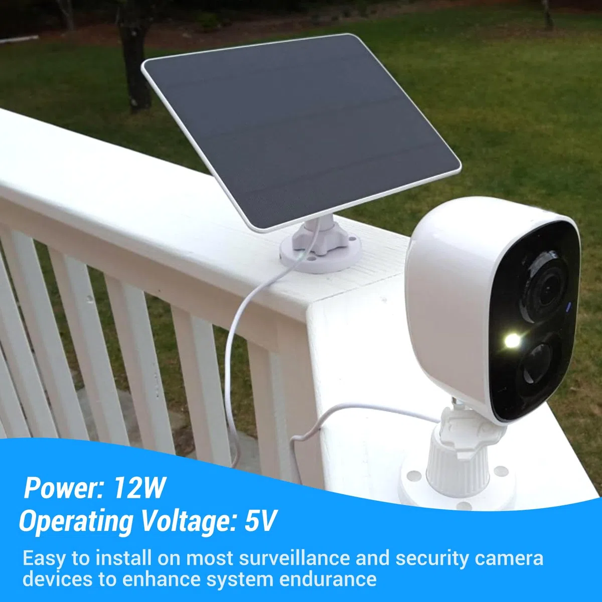 Fafeicy Pannello Solare da 12W per Telecamera di Sicurezza Pannello di Caricatore Solare Pannello di Alimentazione Solare con USB Tipo C per Flashlight Flash Flash Piccole Motore Piccolo