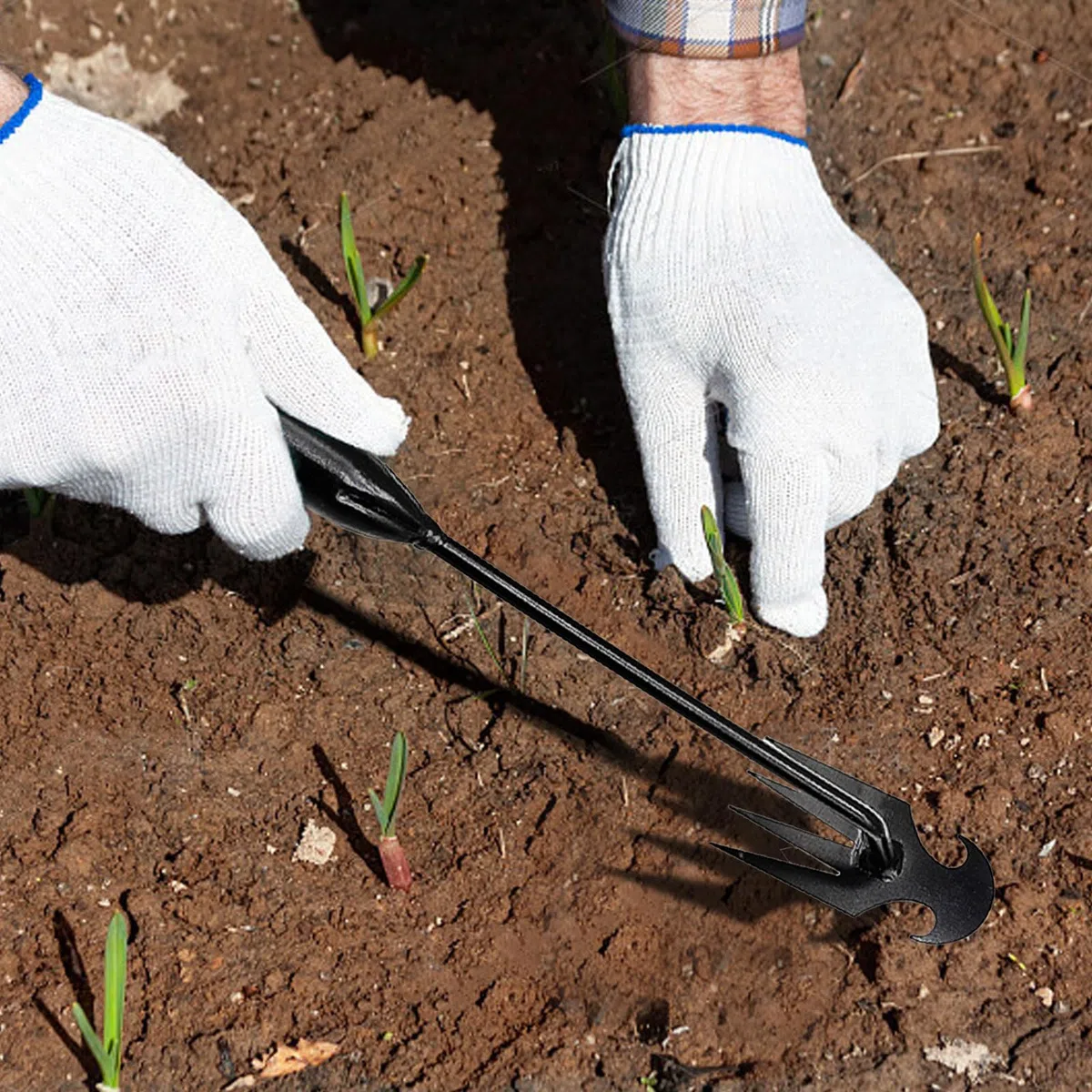2 pezzi in acciaio inox per erbacce, attrezzi da giardino, erbacce manuali, erbacce con manico lungo, pala da giardino, attrezzi da giardino per la rimozione di erbacce da giardino