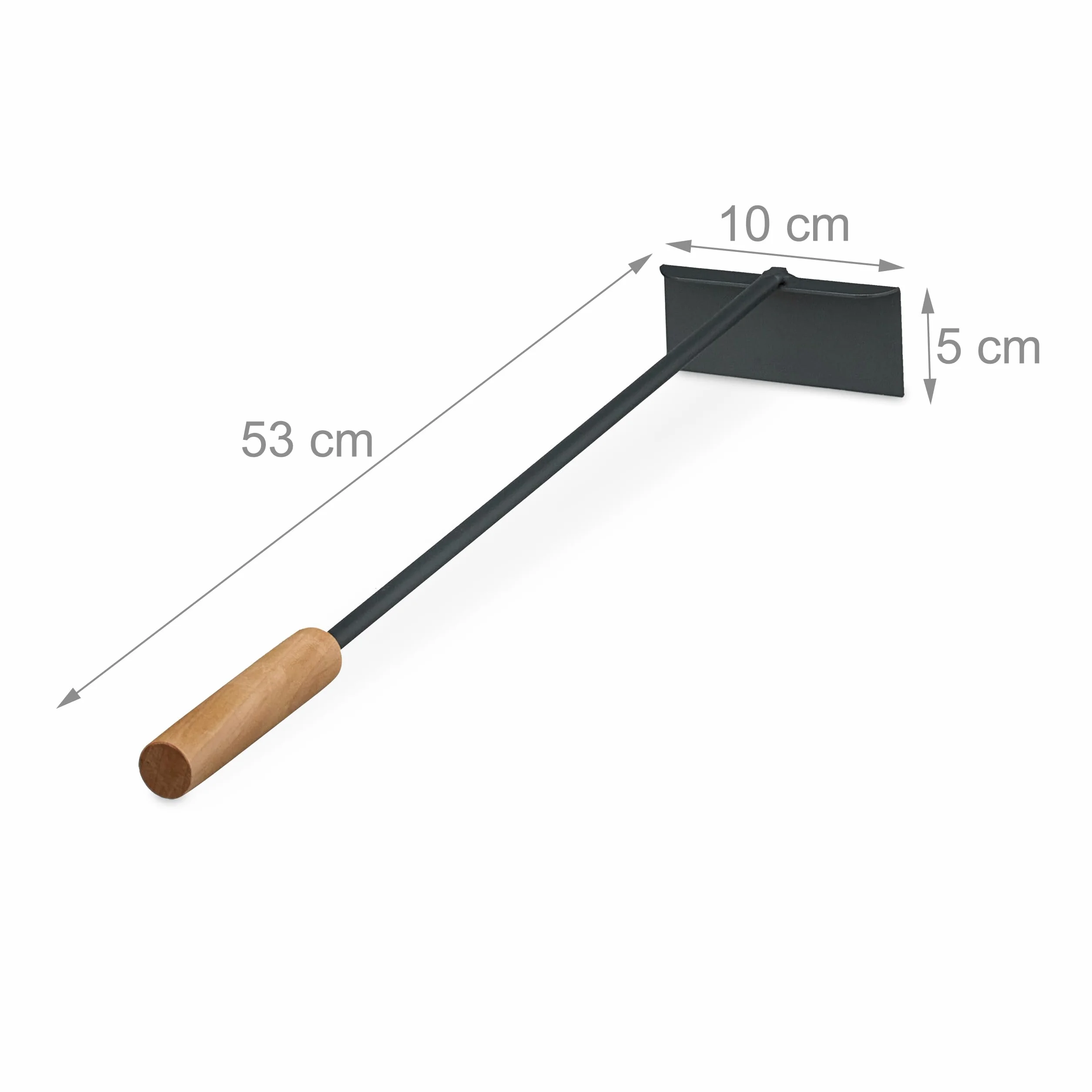 Relaxdays Raschietto per Cenere da Camino, Attrezzo Caminetto in Ferro e Manico in Legno, L: 53 cm, Attizzatotio Carbone