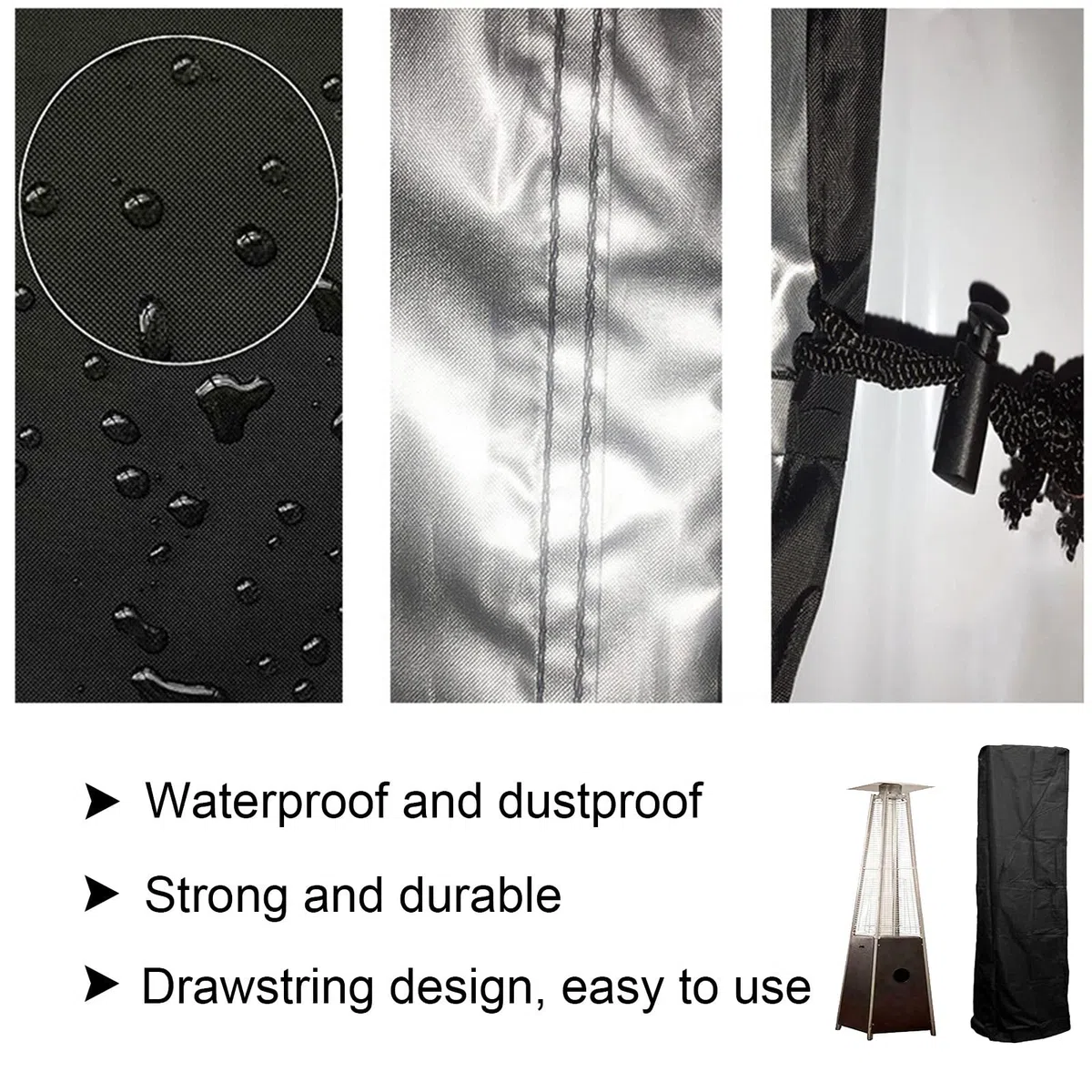 RoseFlower Patio Heater Cover, Impermeabile Antivento Copertura Riscaldatore Patio, Fungo Riscaldante per Esterno A Gas, 210D Oxford, per Mobili da Giardino Terrazza, 226 x 89 x 48 cm