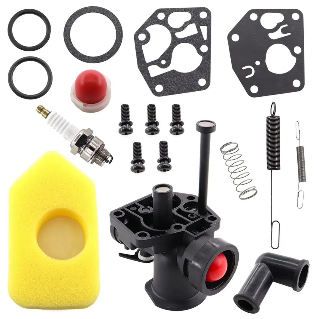 MCHNIC Set carburatore per Briggs & Stratton 497619 499809 498809 498809A 494406 tosaerba e filtro aria 698369 molla di regolazione 691859 692211 membrana 795083 495770
