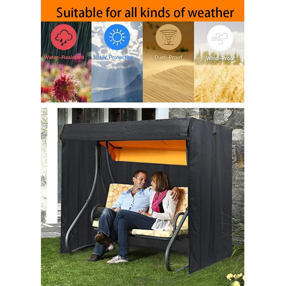Copertura Dondolo 3 Posti,Copertura Dondolo,Copri Dondolo 3 Posti Impermeabile,220x145x170 cm,Antivento,Resistente,Rivestimento di Protezione Solare All'Interno,Adatto per Altalene da Esterno