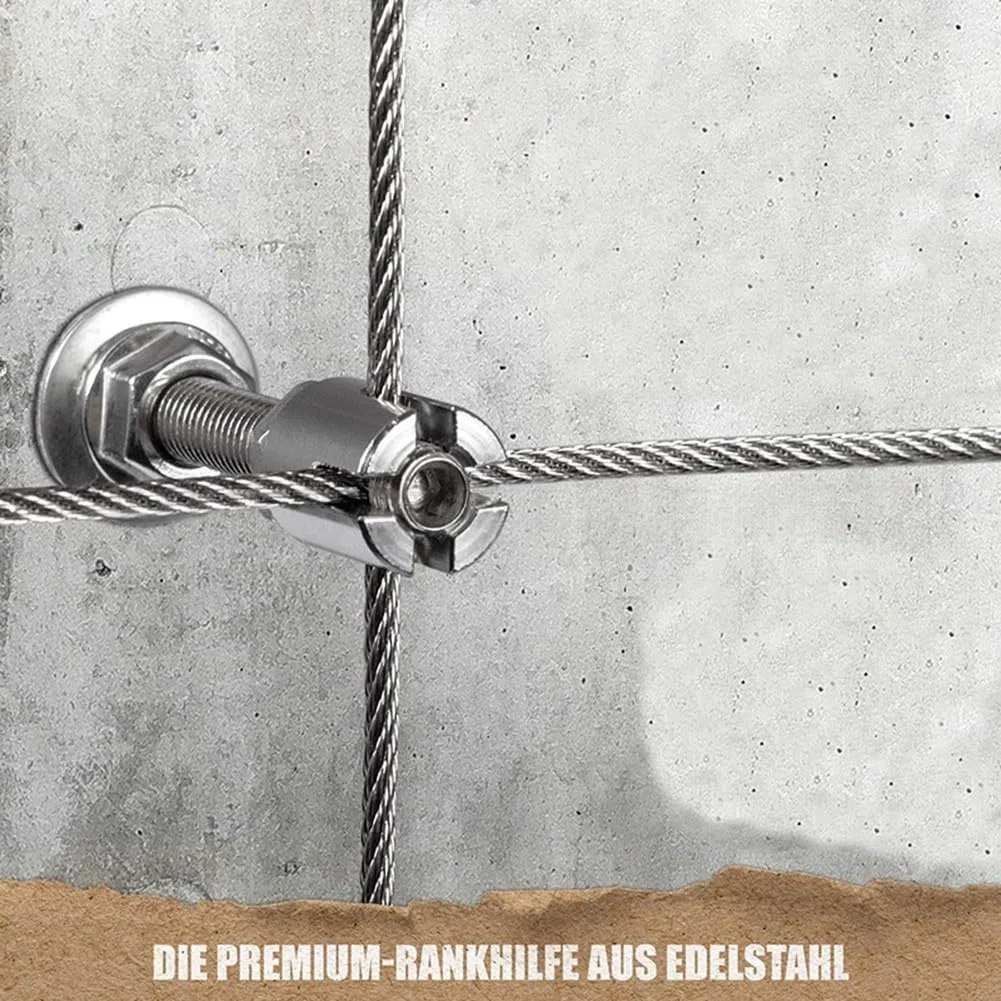 Flessibile 304 per graticcio in filo di acciaio inossidabile per pareti esterne, telaio antiruggine per piante rampicanti con design a flusso d'aria, kit di cavi da giardino fai da te, 16 m
