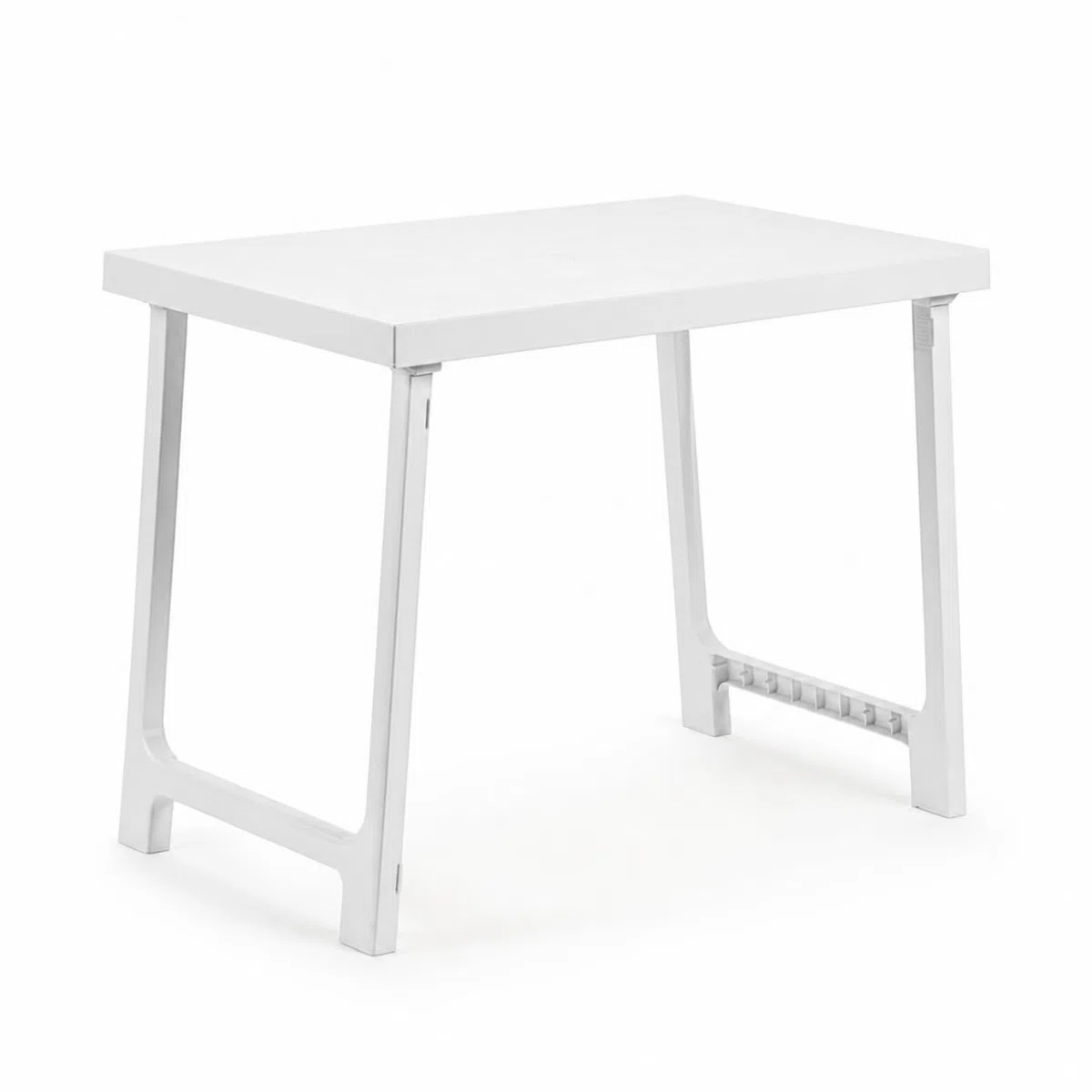 PALUPLUS Tavolo Rettangolare da Giardino in Plastica colore Bianco, Misura 81x56x63 cm, Salvaspazio Facile da Riporre, Tavolino da Campeggio, Terrazzo, per Esterno ed Interno -NIK106F