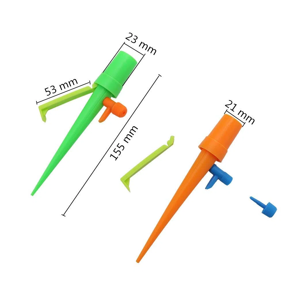 Tubo flessibile da giardino con connessione rapida Pianta in vaso Spiked Watering Gocciolatore regolabile dispositivo Automatic Self Watering Giardino Balcone Waterers bottiglia di irrigazione 50 Pc