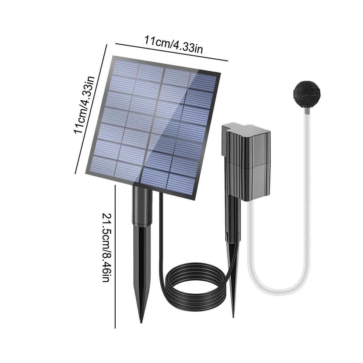 Pompa di ossigeno solare | Sistema di aerazione dello stagno | Pompa ad aria solare, ossigenatore ad energia solare, pompa ad ossigeno per laghetto e acqua, 2 modalità alimentate ad aria,