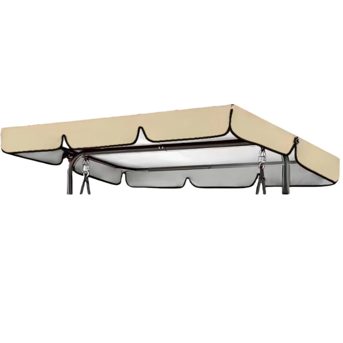Tettuccio per Dondolo Tetto di Ricambio per Dondolo da Giardino, Tettino Parasole Universale 190 * 132 * 15cm (beige)