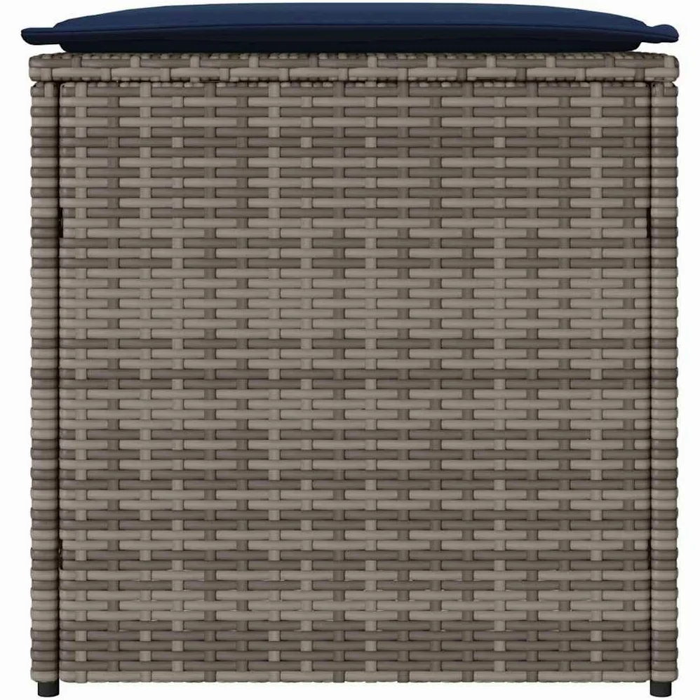 Scatola per cuscini in polyrattan, 50 x 50 cm, con spazio di archiviazione e stoccaggio per cuscini da giardino, spaziosa scatola per mobili da terrazza e accessori