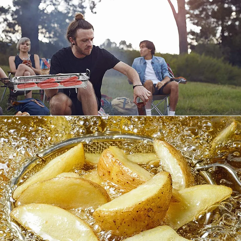 Cestino Barbecue,Cestello Frutta Verdura Acciaio Inossidabile,Cestello Griglia Rete,Vassoio Da Forno a Rete,Utilizzato Per Cuocere Biscotti e Torte,Grigliare e Raffreddare,Caricare Frutta e Verdura