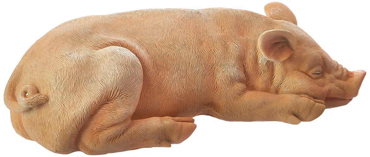 Design Toscano QM224171 Statua da Giardino Piggy: Omino del Sonno, Multicolore, 35.5x15x10 cm