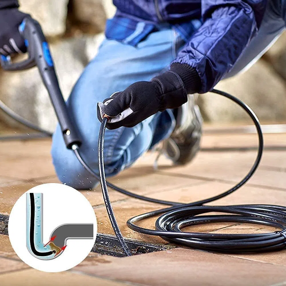 Monave 10m Sonda Sturatubi Compatible con Karcher/Lavor/Bosch Idropulitrice, Tubo Idropulitrice Per K2 K3 K4K5 K7 Accessori Idropulitrice 180Bar 60C°