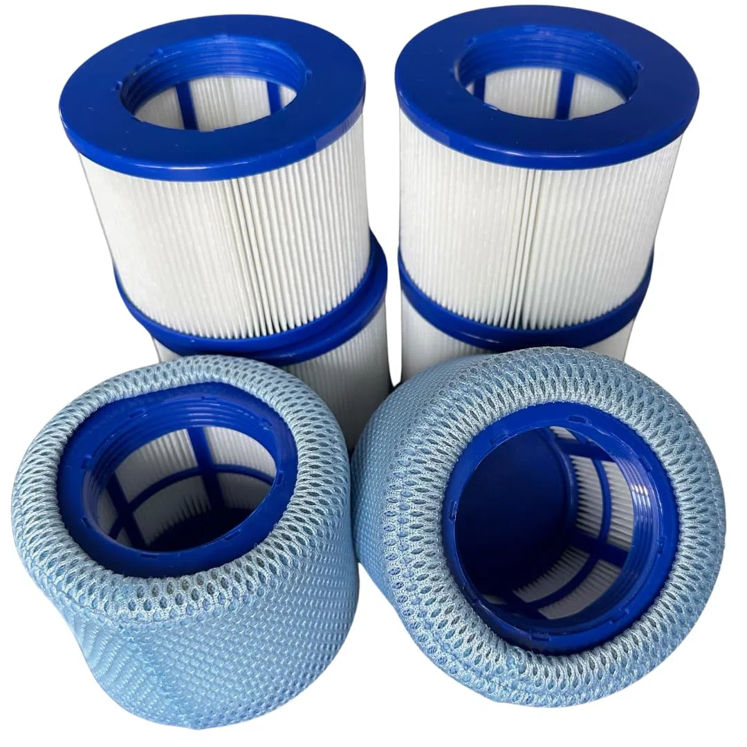 GAJA Set di filtri 2 in 1 per spa gonfiabili, Infinite Spa, 6 cartucce filtranti e 2 reti di protezione per Clever Spa e filtro Whirlpool Accessori Spa filtri di ricambio per piscine gonfiabili