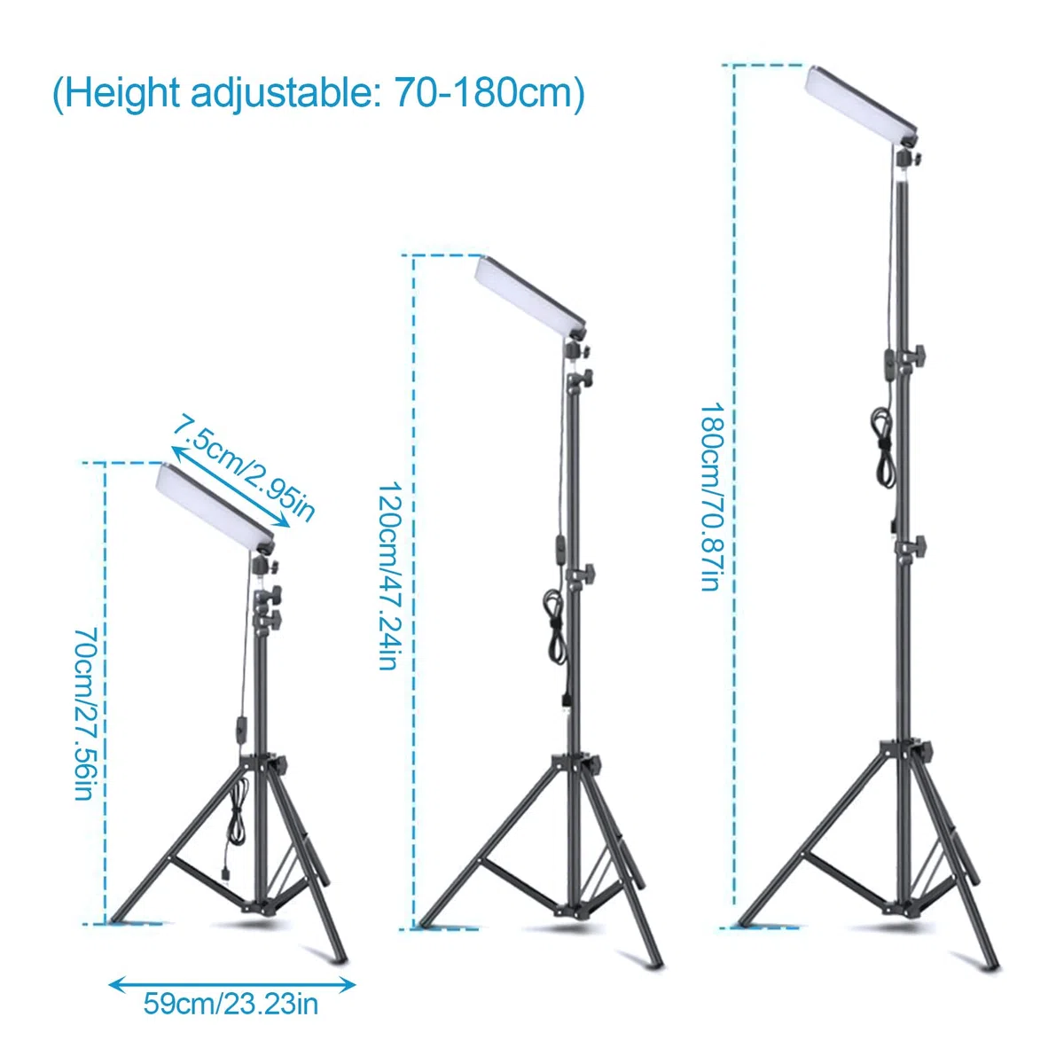 Luci LED Da Campeggio Allungabili,Lampada Barbecue Con Treppiede Telescopico - Lampada Lavoro Esterna Regolabile con Treppiede per Pesca Notturna Patio Garage Interno Laboratorio Capanno Caccia