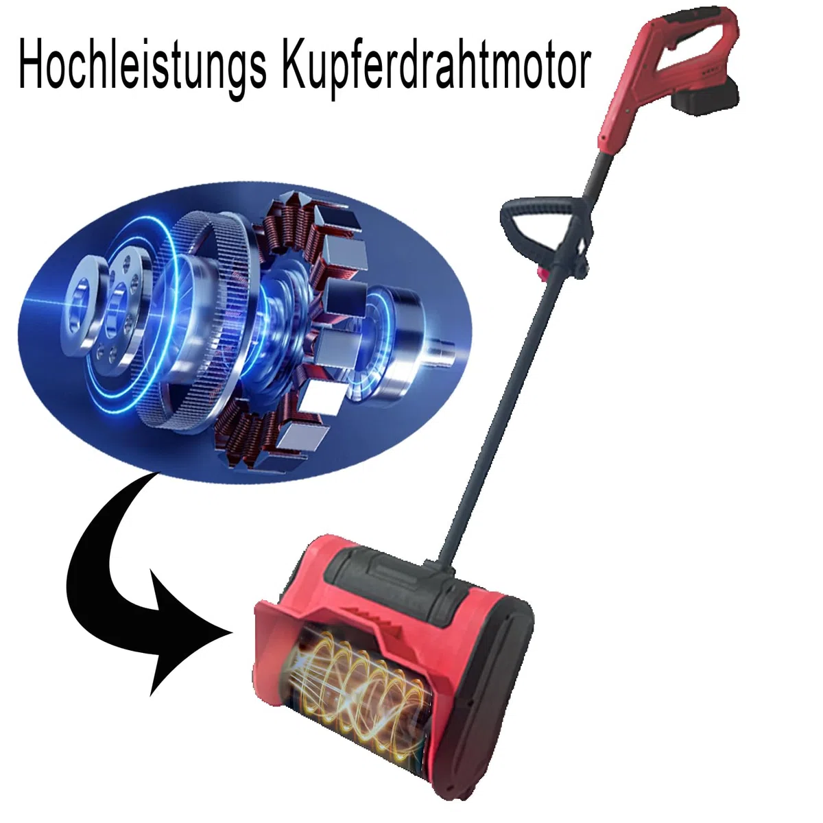 Hooha Spazzaneve a batteria senza odore di benzina, maneggevole, facile da mantenere, rimovibile, spazzaneve senza fili, distanza di lancio 8 m, larghezza di lavoro: 32 cm, altezza della neve 15 cm,