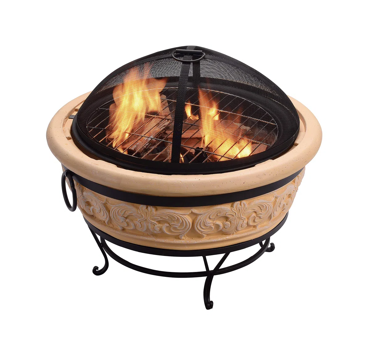 Peaktop - Braciere da Esterno, Rotondo Design 68 cm, a Legna HR26303AA-S