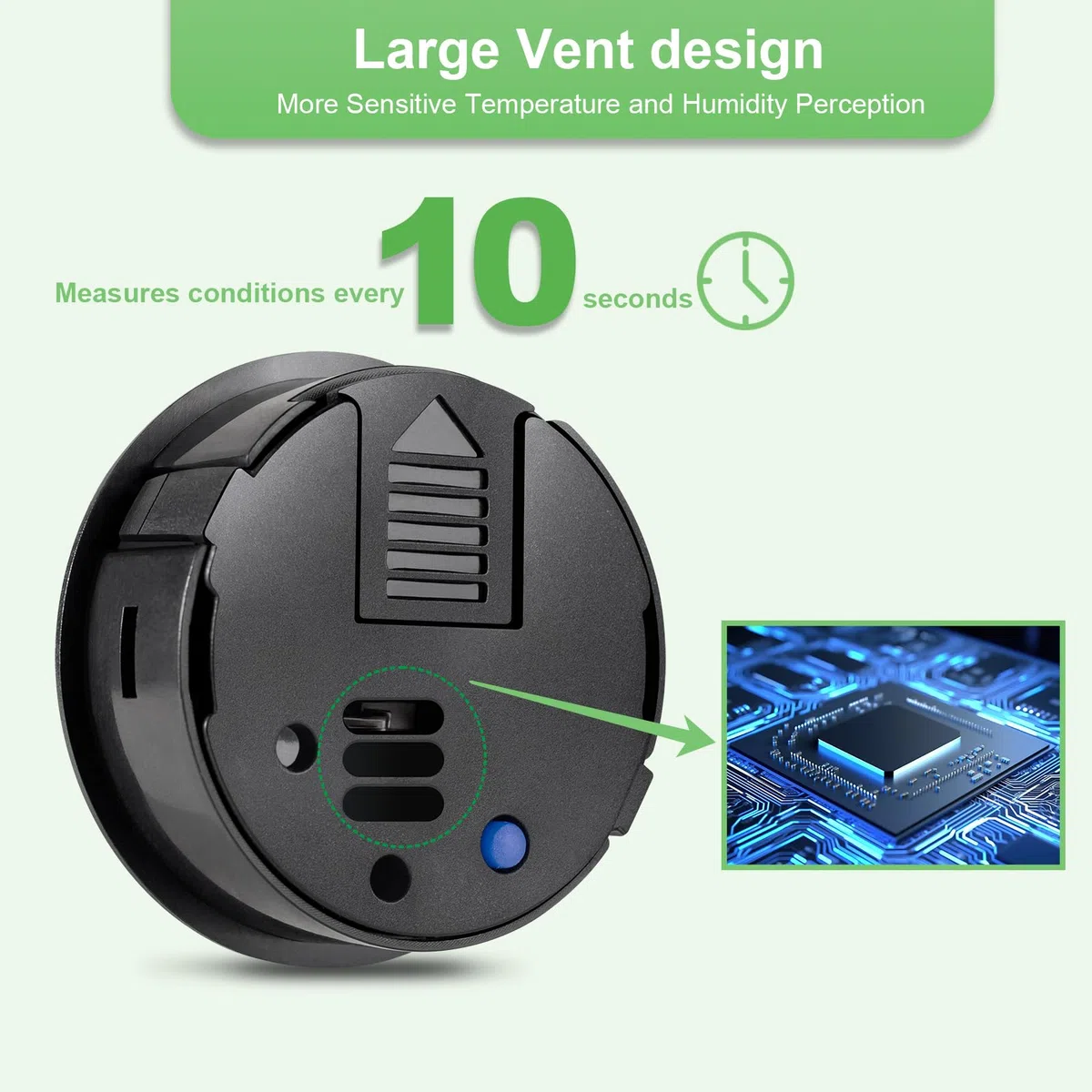 Confezione da 4 mini igrometro termometro per interni ed esterni, misuratore di umidità rotondo, piccolo termometro digitale LCD, misuratore di temperatura, sensore di umidità (℉) o (℃) per