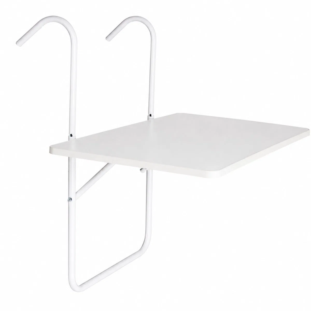 KORAT - Tavolo da Balcone Sospeso 60x40 cm, Tavolino Pieghevole da Ringhiera con Ganci Regolabili fino a 15 cm, Portata 15 kg, Tavolo Salvaspazio per Balcone, Terrazzo e Giardino