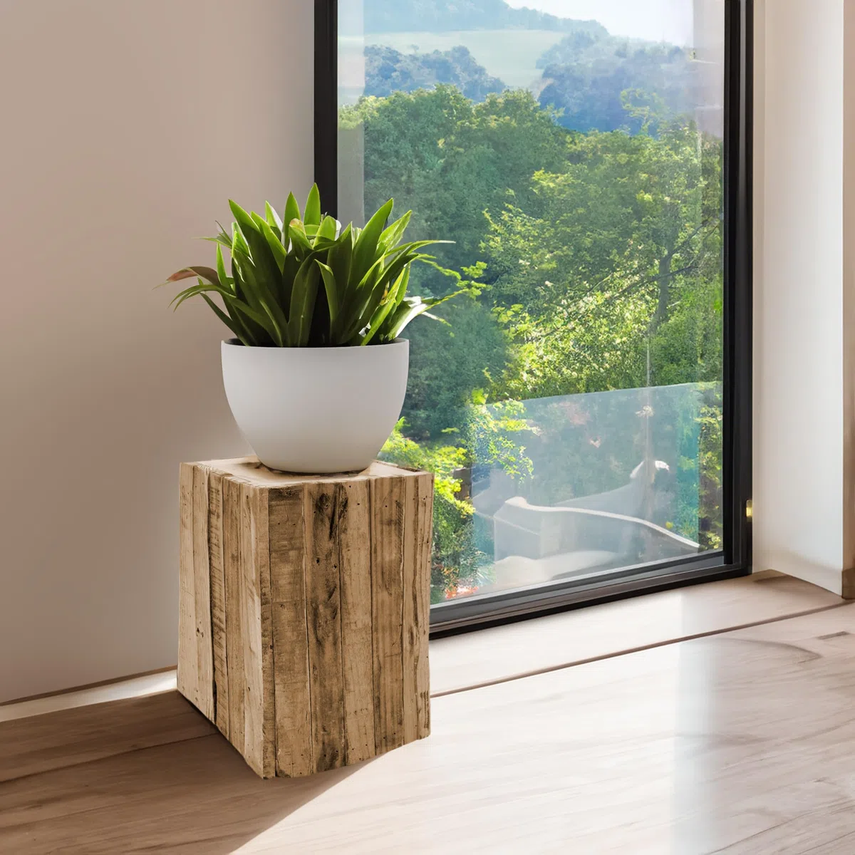 Spetebo Sgabello rettangolare in legno, 30 x 20 cm, sgabello per fiori, tavolino in legno