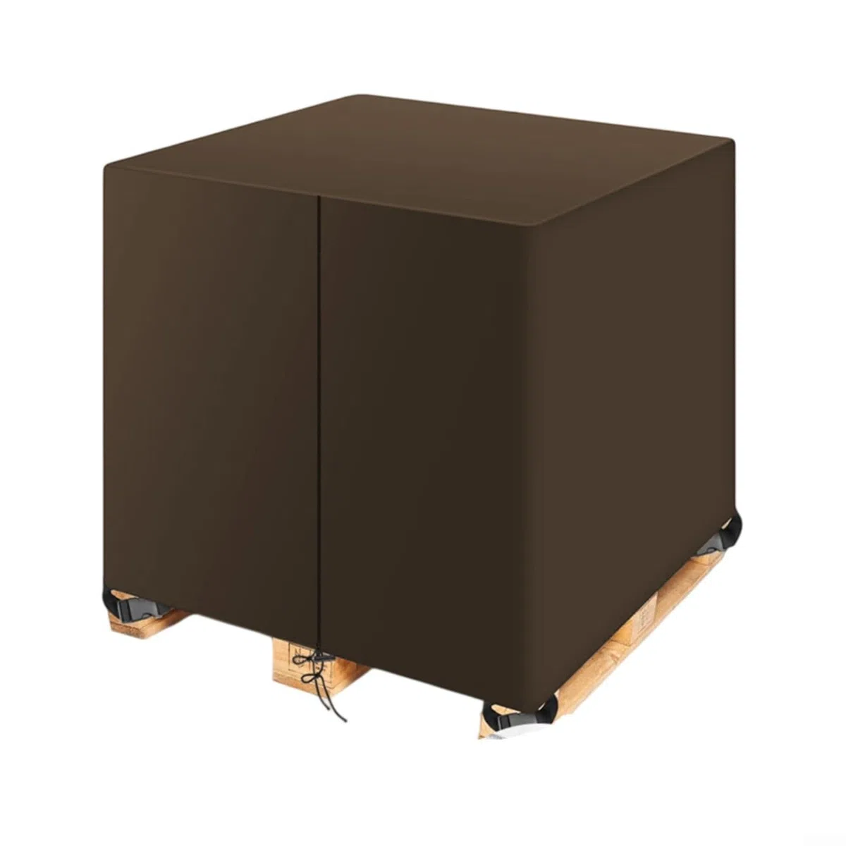 FACAIIO Copertura impermeabile per pallet, in tessuto Oxford 210D, con cinghie regolabili con fibbia, per pallet da 122 x 152 x 122 cm, nero (nero)