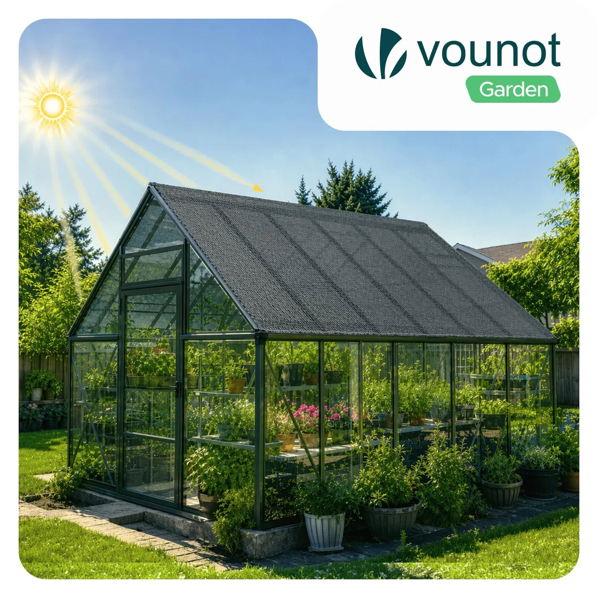 VOUNOT® Rete Ombreggiante per Serra 90 g/m² in HDPE, Rete Parasole Giardino e Orto, Piante Telo Ombreggiante Resistente ai Raggi UV per Tunnel e Pollaio, Facile da Installare, 1,8x20 m, Antracite