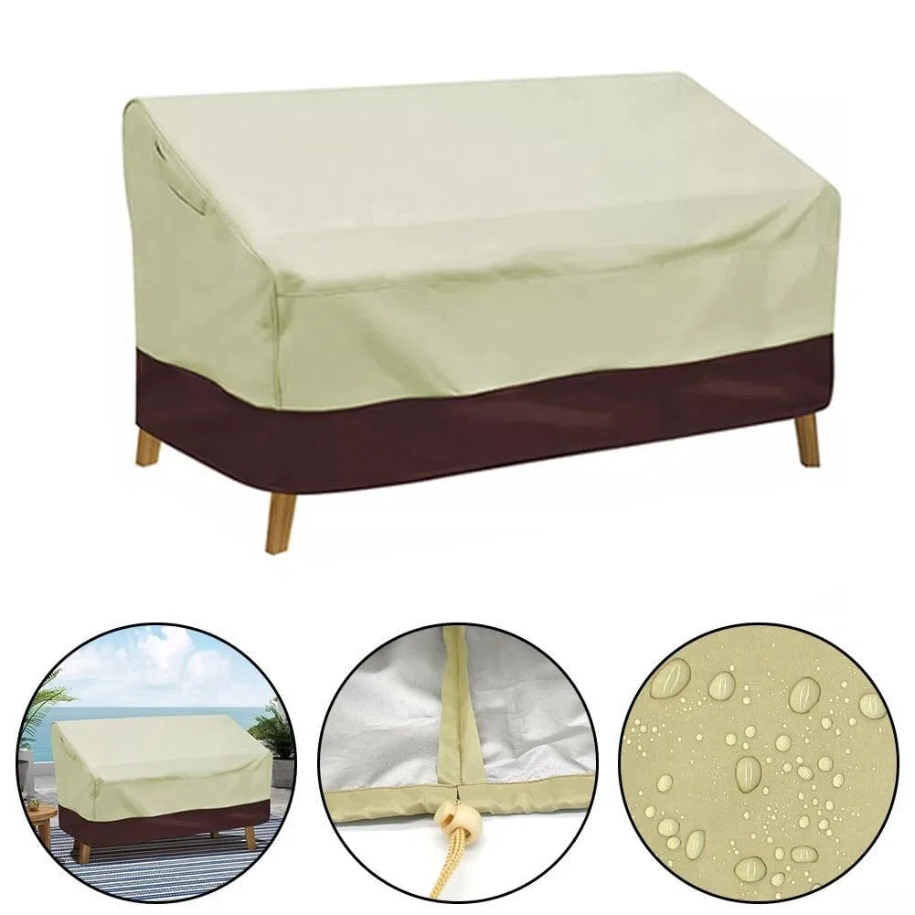 Copridivano impermeabile da esterno per panchine da 2 e 4 posti, con orlo regolabile con coulisse (210D: 223 x 83 x 84)
