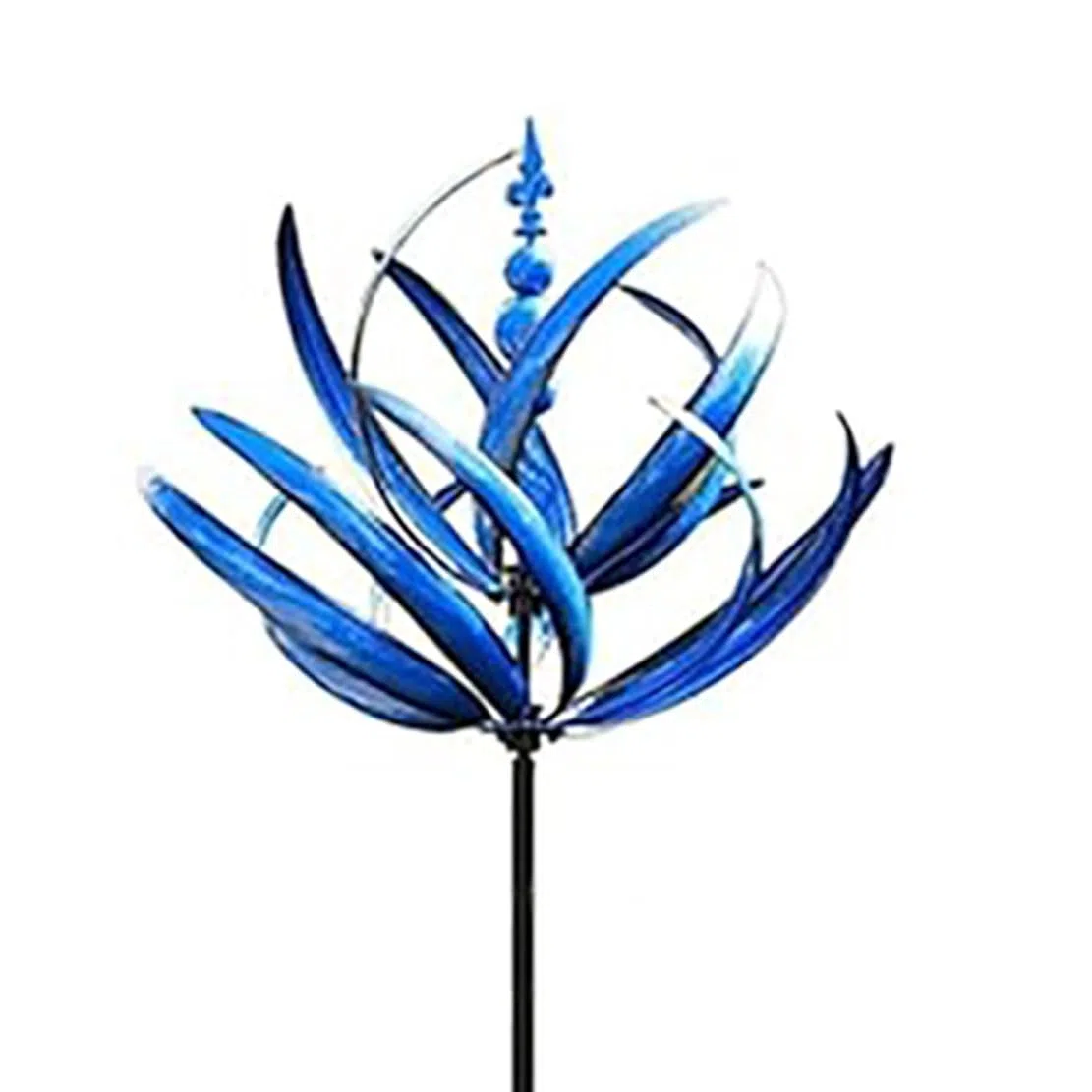 3D Unique And Magical Metal Windmill Spin, Wind Spinners For Garden, Wind Spinners Stakes Ornaments for Yard, Wind Sculpture Spinner, Wind Spinner Windmill (Blue)