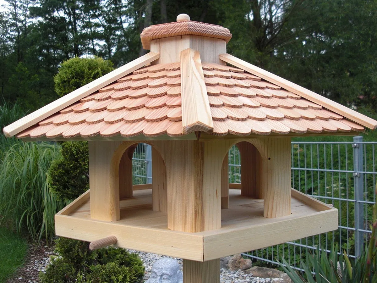 garten-deko-fuchs Casetta per uccelli XXL Premium (V52) in legno di larice e larice