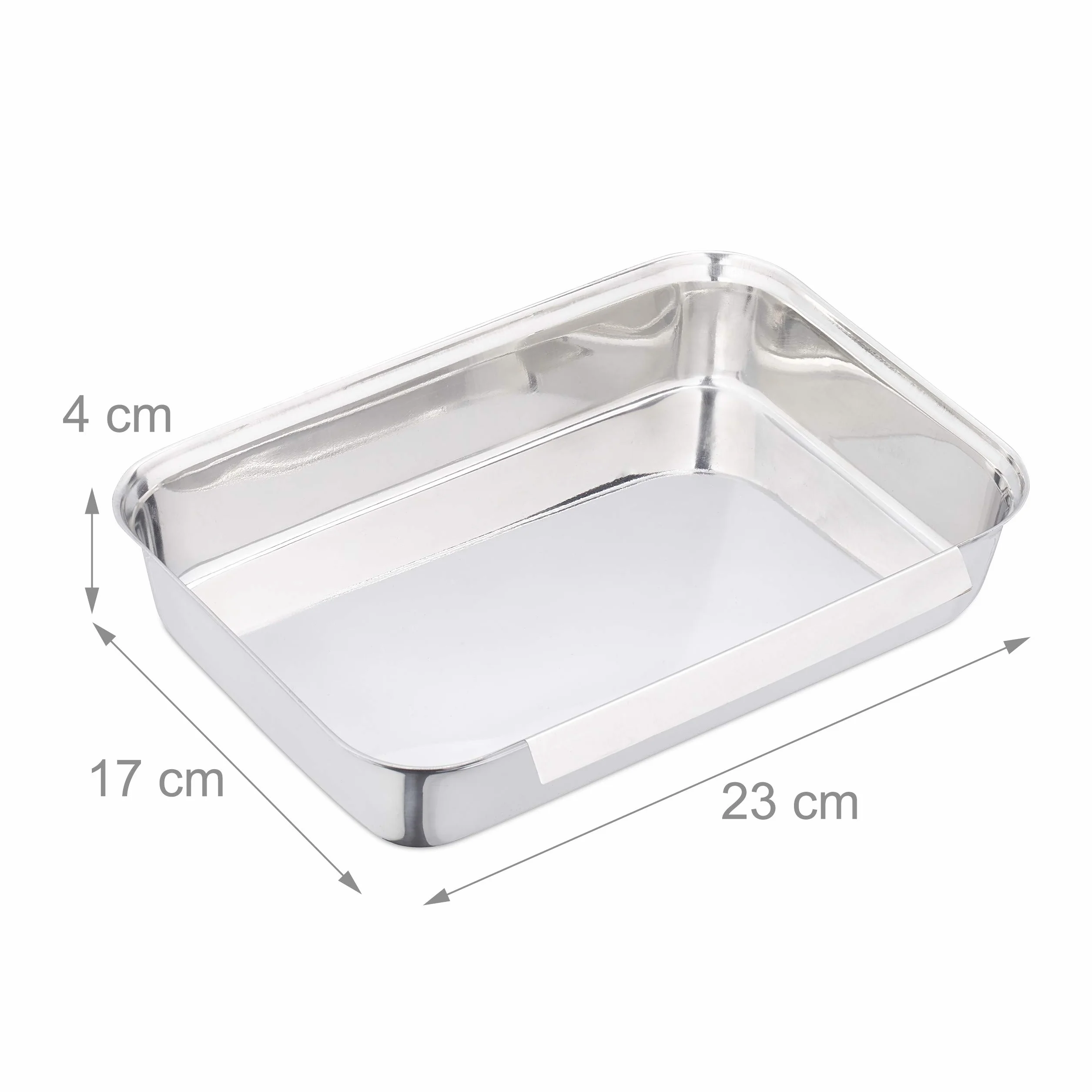 Relaxdays Teglie da Impanatura Acciaio Inox, Set da 4 Tegami per Cotolette, Impilabili, da Lavastoviglie, Argento