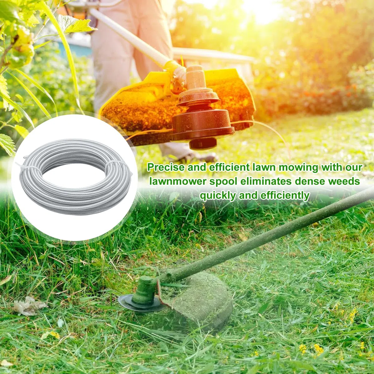 Filo per decespugliatore, 3,0 mm x 45 m, filo in acciaio per decespugliatore, filo di nylon, filo di ricambio per decespugliatore, filo universale per Weed Grass Yard Garden