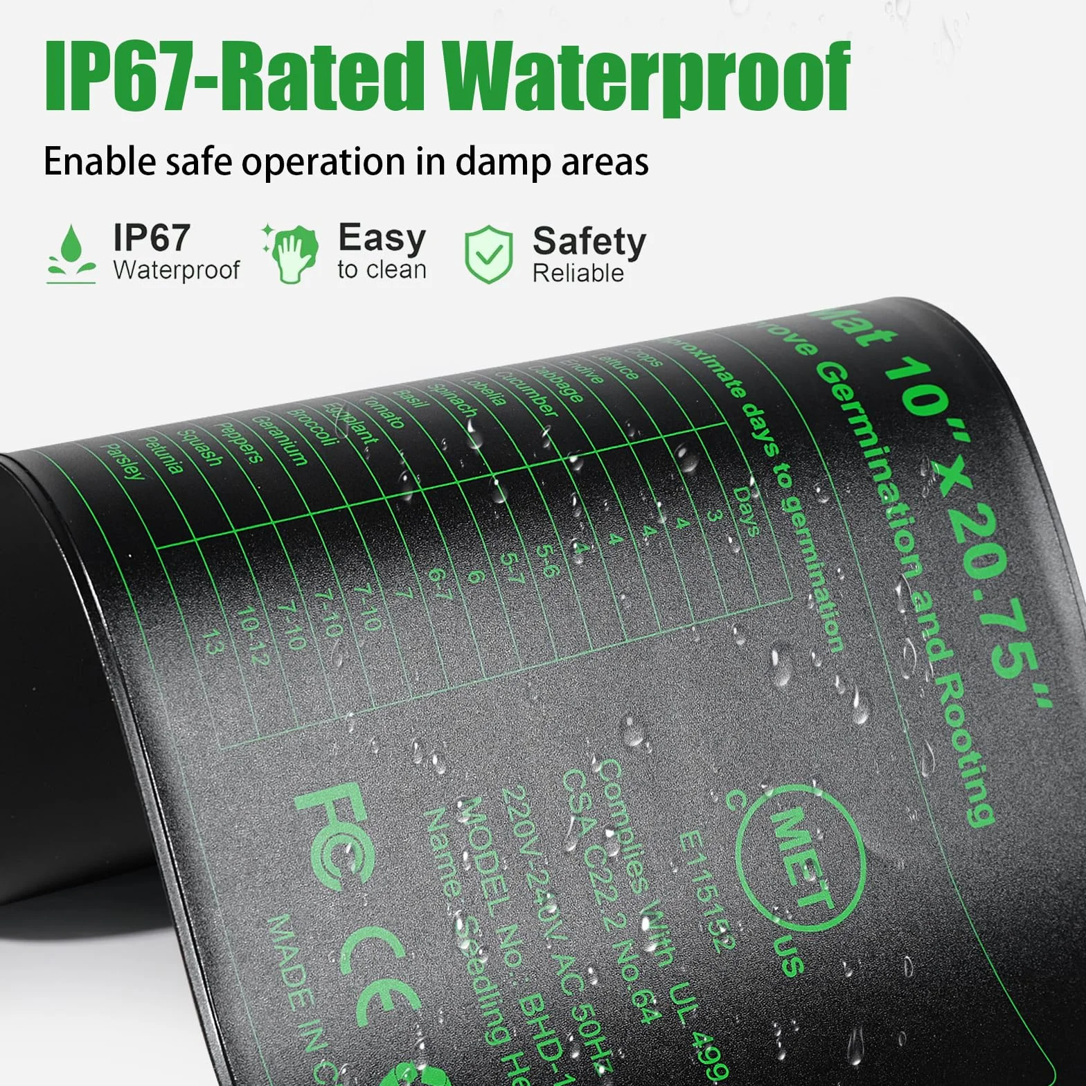 RIOGOO 18Watt Tappeto Piastra Riscaldante per Serra Germinazione,Giardino Idroponica,Rettile Terrario, 24 X 52 cm Certificato CE(2 pacchi)