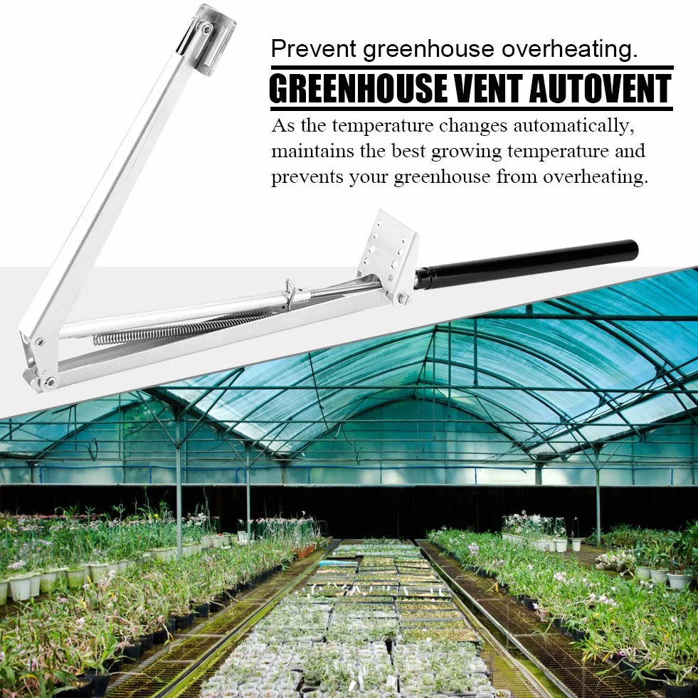 Apricancello Automatico per Serra in Acciaio Al Carbonio e Alluminio Anodizzato per Ventilazione Naturale con Sensore di Calore Solare per Serre di Diverse Dimensioni
