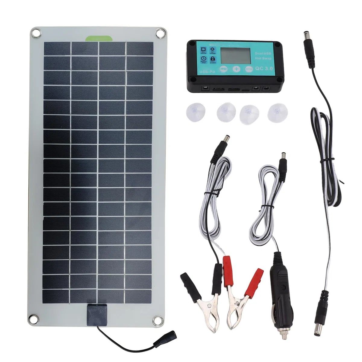 Mantenitore Solare Per Auto, Caricabatteria Solare Per Auto Da 12 V, Mantenitore Di Mantenimento Batteria Solare Da 30 W, Kit Pannello Solare Per Auto Portatile Per, Autoveicoli, Backup