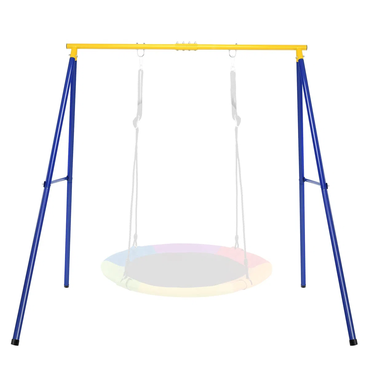 COSTWAY Supporto per Altalena Bambini, Base da Altalena per Bambini in Metallo, Strattura per Altalena da Giardino, Portata 200 kg (Blu e Giallo)