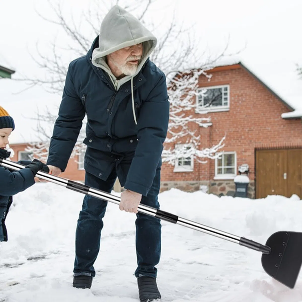 Pala da Neve Raschiatore per Rimozione Ghiaccio in Metallo Resistente | Raschiatore Neve e Ghiaccio per Cortili Cortile Posteriore Terrazza Balcone Giardinaggio Portico Patio Prato