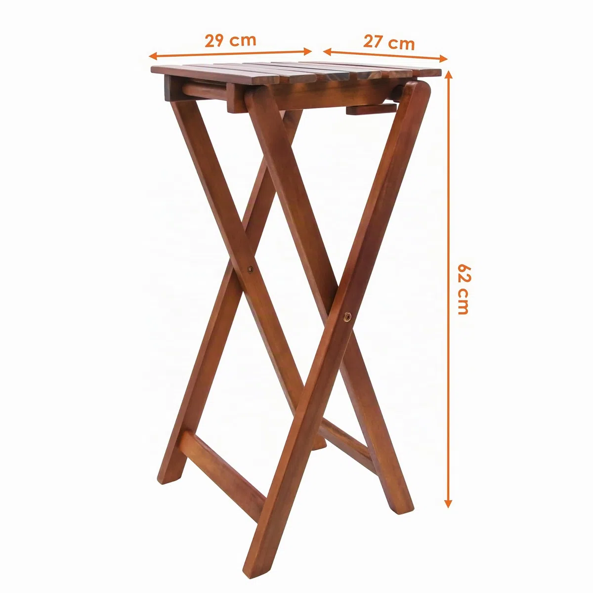 Spetebo Eucalipto, sgabello pieghevole, 62 cm, in legno, tavolino da giardino