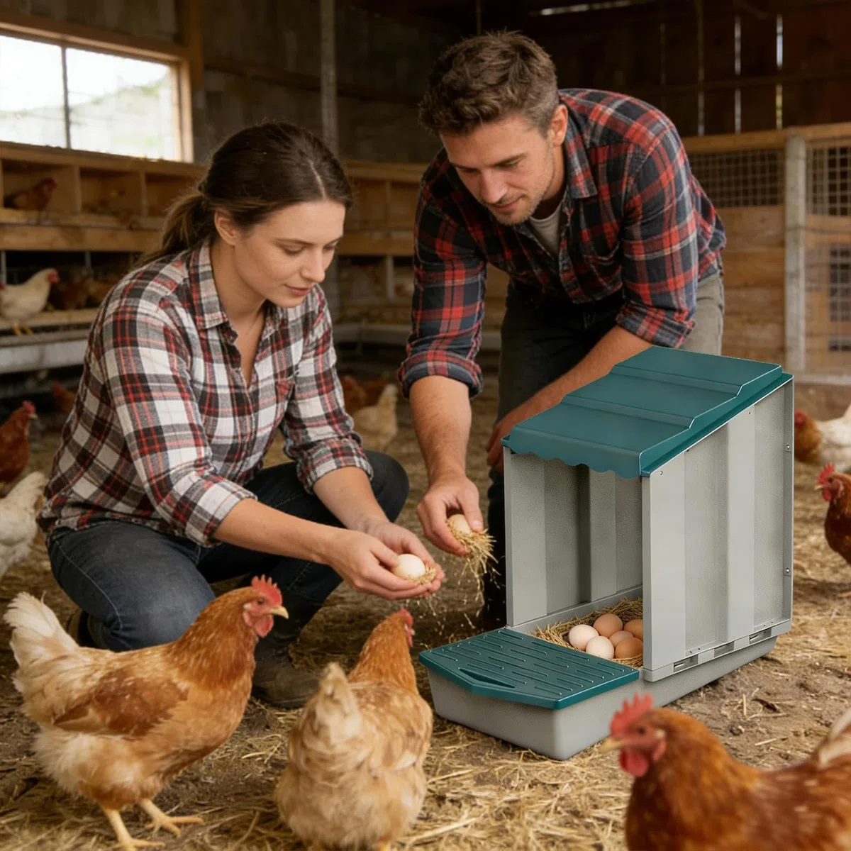 per polli, portauova arrotolabile, struttura in acciaio , conservazione igienica delle uova, pollaio impermeabile, per cortile, fattoria, cortile, pollaio mobile, agricoltori, animali