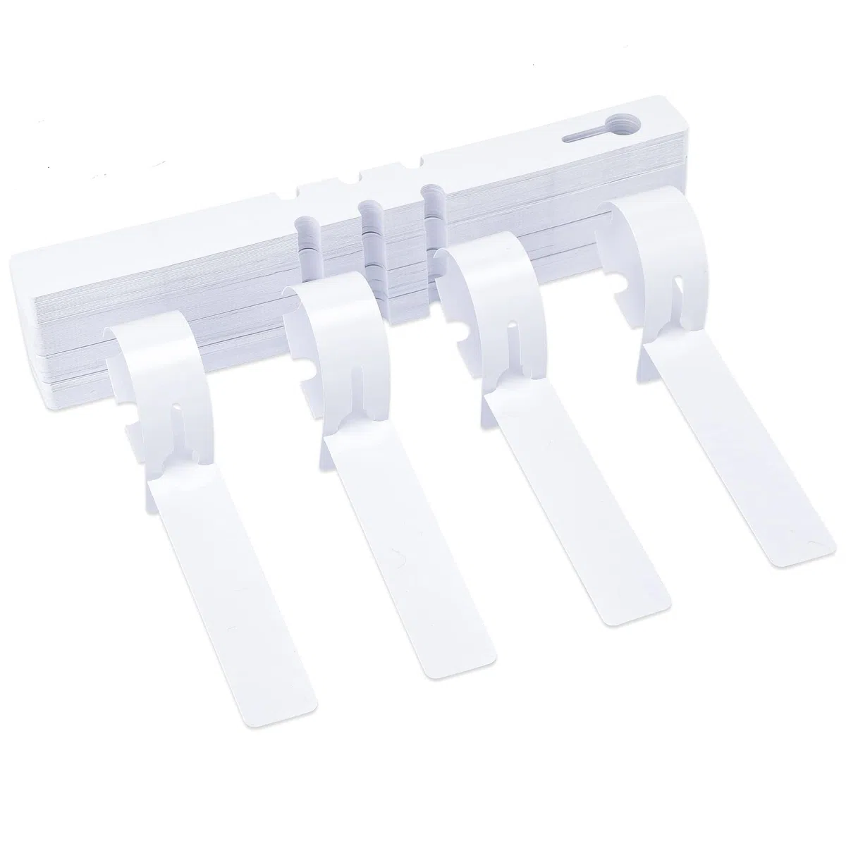 KINGLAKE 600 pezzi 21X2CM etichette targhette per piante etichetta di plastica giardino esterna Etichetta da appendere ad anello ，bianco