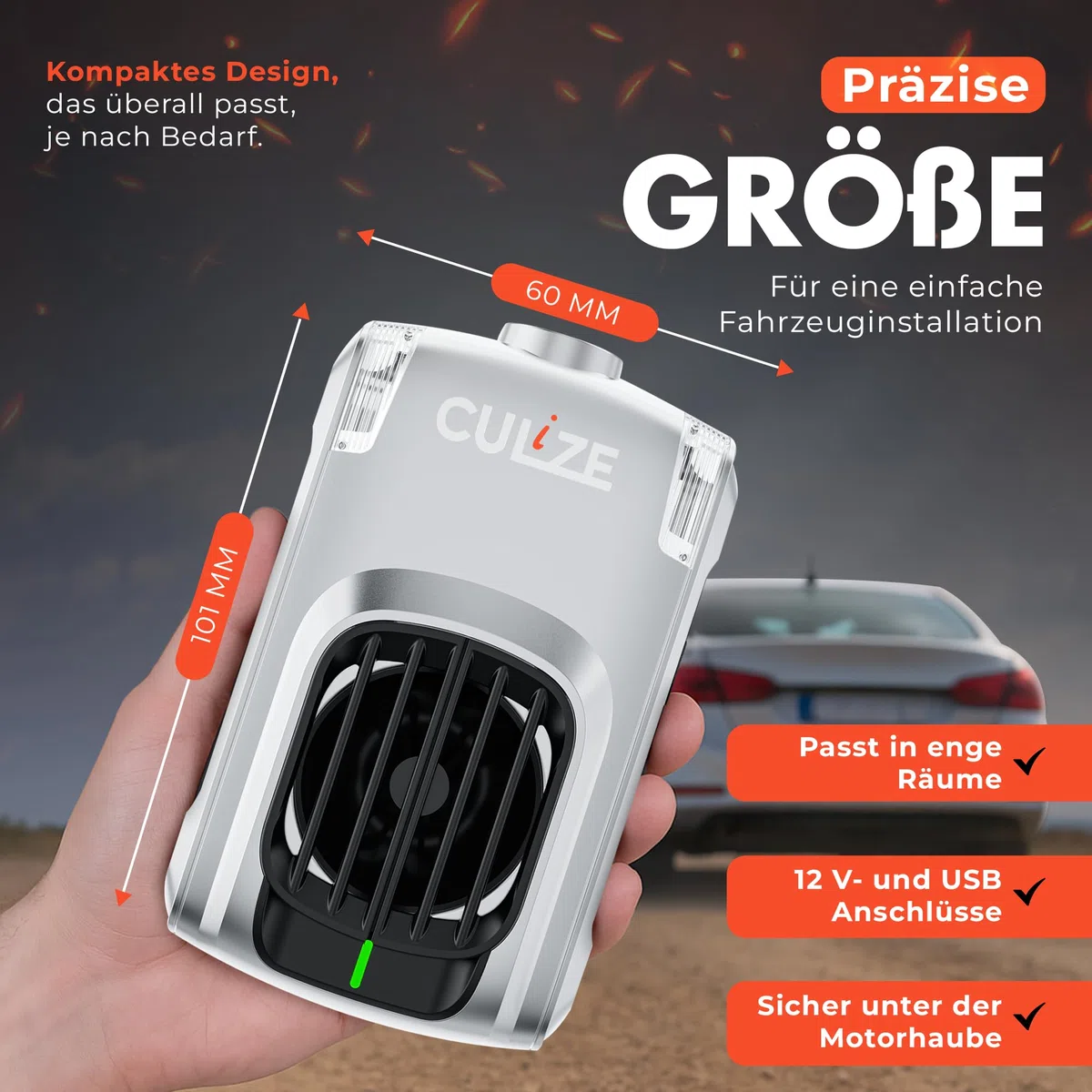 Dissuasore per martore 3 in 1 con ultrasuoni e effetto anti-abitudine per circa 100 m². Repellente per martore con sensore a infrarossi e protezione tripla. Protezione per martore per auto