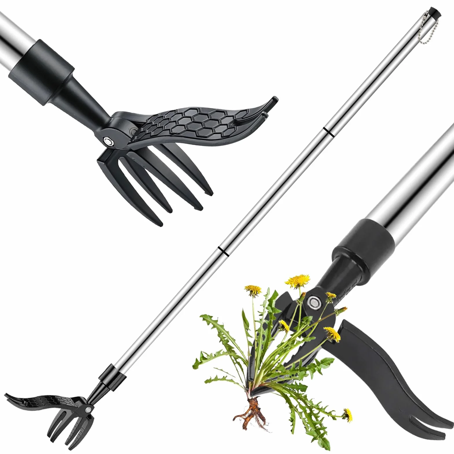 Estirpatore Erbacce da Giardino Estirpatore in Piedi Diserbante Rimovibile per la Rimozione delle Erbacce Strumento di Diserbo in Acciaio Inossidabile per Giardino Diserbo da Cortile Prato Utensili