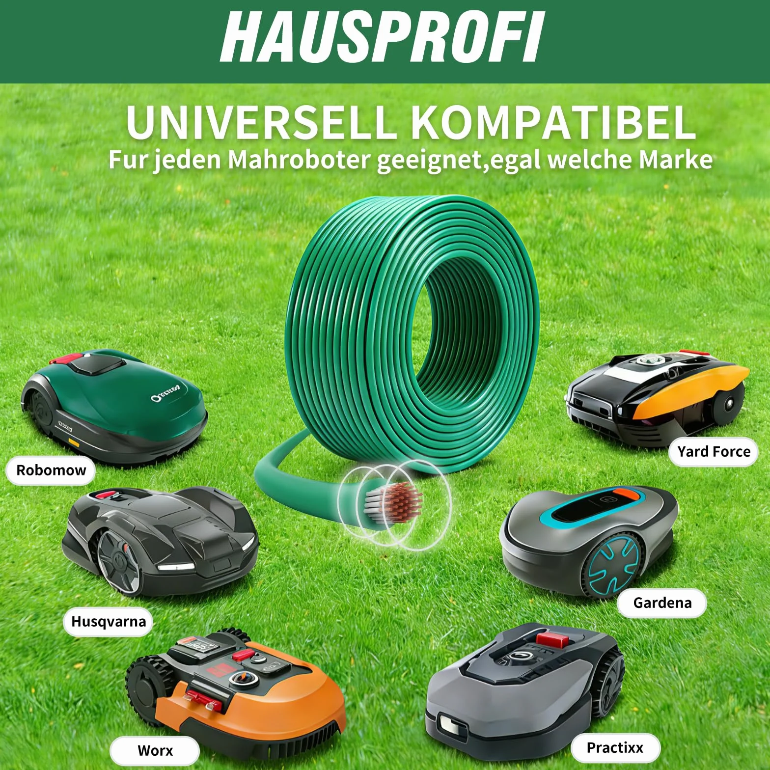 Avo di Limitazione Universale per Robot Tosaerba, Ø3,4mm, Cavo Perimetrale Robot Tagliaerba, Rame di Qualità Filo Perimetrale, per Robot Tagliaerba (100M)