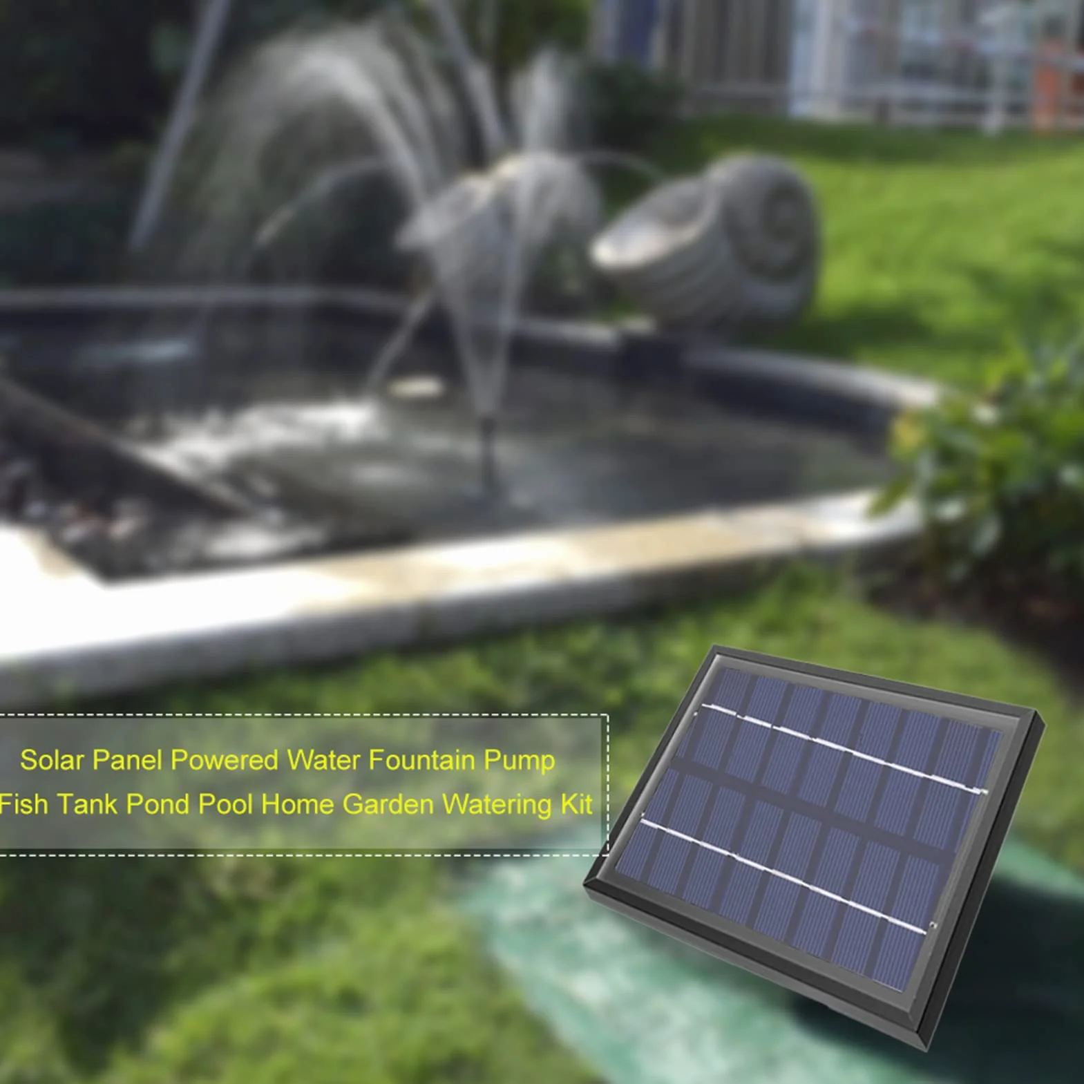 Pompa solare PET 9V 1,8W 200l/h acquario fontana stagno piscina giardino kit irrigazione