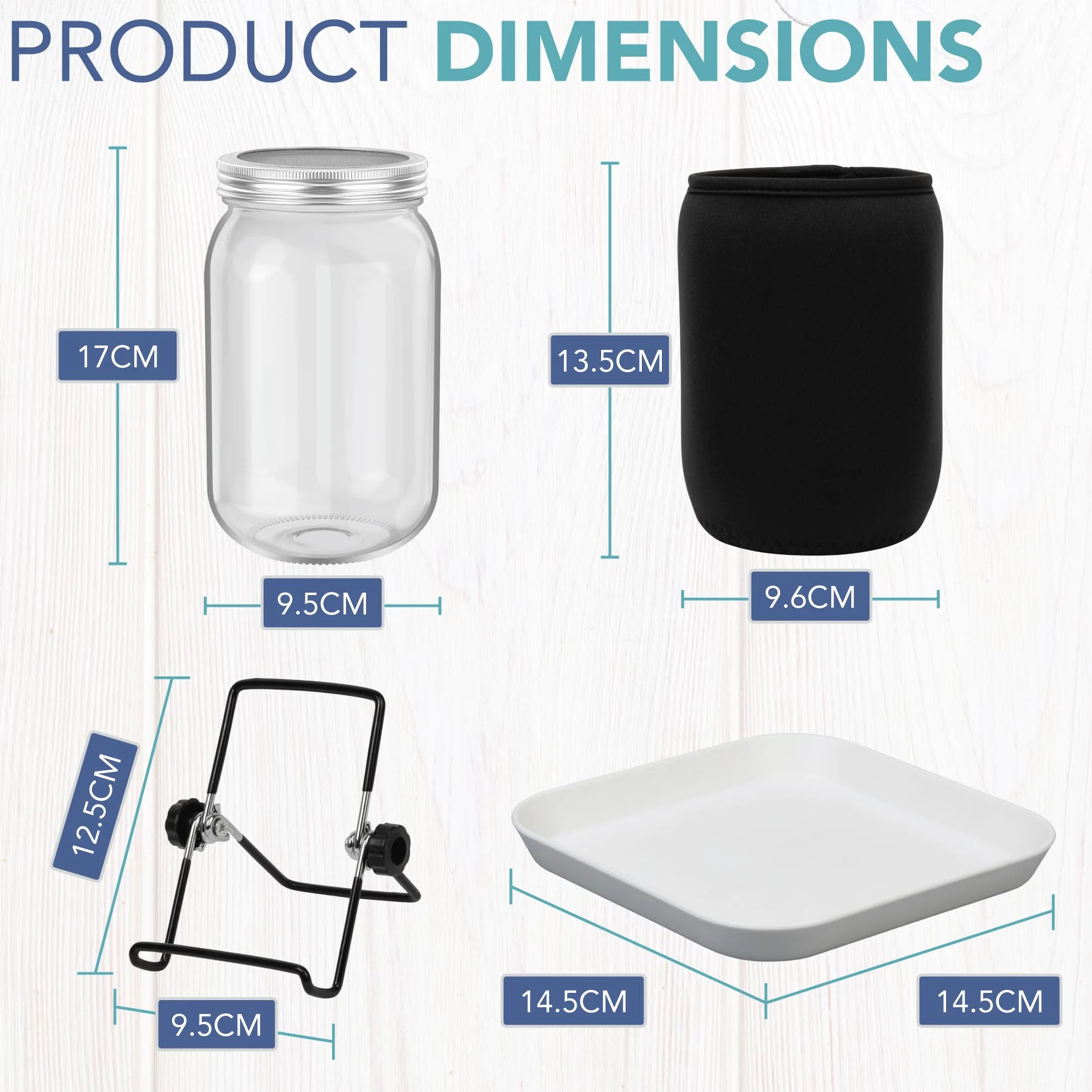 HEFTMAN Kit per germogliare i semi, confezione da 2 pezzi, kit per la coltivazione di microgreens, barattolo per germogliare con coperchi in rete, vassoio per germogliare, supporti, panni ombreggianti