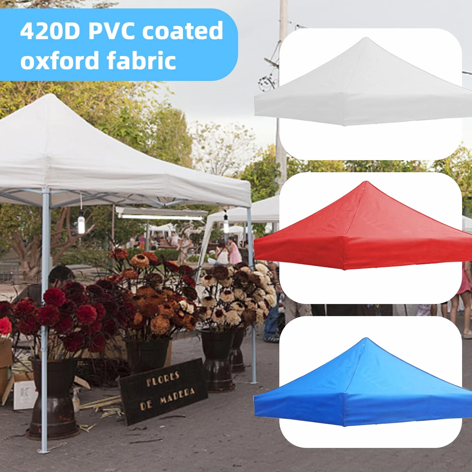 Tetto per gazebo, copertura resistente ai raggi UV e all'acqua, tenda da sole portatile indipendente per feste all'aperto, copertura di ricambio per gazebo, fodera di ricambio per baldacchino da