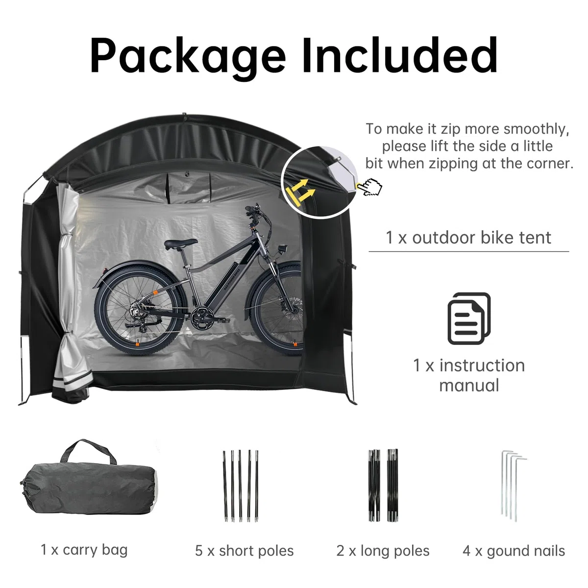 Telo di copertura per 2 biciclette, resistente alle intemperie, per bicicletta, garage, per esterni, 210D, Oxford, tenda da giardino, per moto, attrezzi da giardino, giocattoli, tosaerba