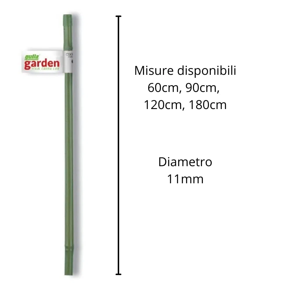Gutta Bambooplast - Supporto per piante, Sostegno per piante, Canna da giardino Ø 11mm, Canne di bambu, Rivestimento PVC, Bastoni orto (20, 180)
