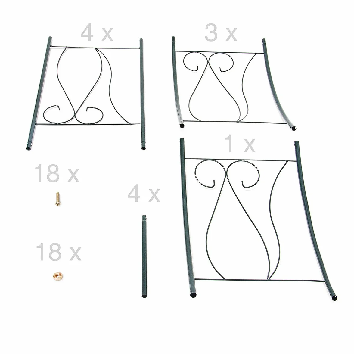 Relaxdays Arco per Rose Rampicanti, HLP 233x153x39 cm, Decorazione Giardino, Sostegno per Piante in Metallo, Verde Scuro
