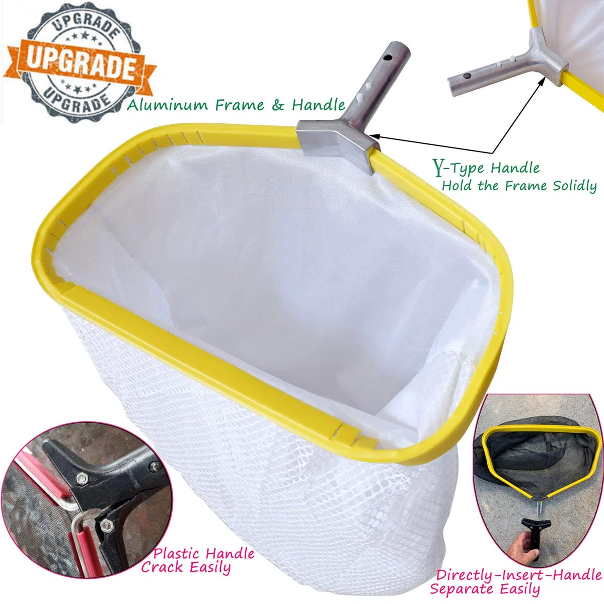 Rete professionale per piscina, rastrello per skimmer resistente, in rete fine per piscina, foglie di polline, limo