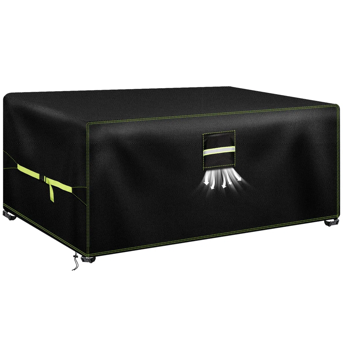 VDISRR Copertura Tavolo Esterno Iimpermeabile, 600D Resistente Oxford Telo Esterno Tavoli 180x122x74cm, Copridivano Protettive per Mobili da Giardino con Prese d'Aria, Antivento, Antipolvere, Anti-UV