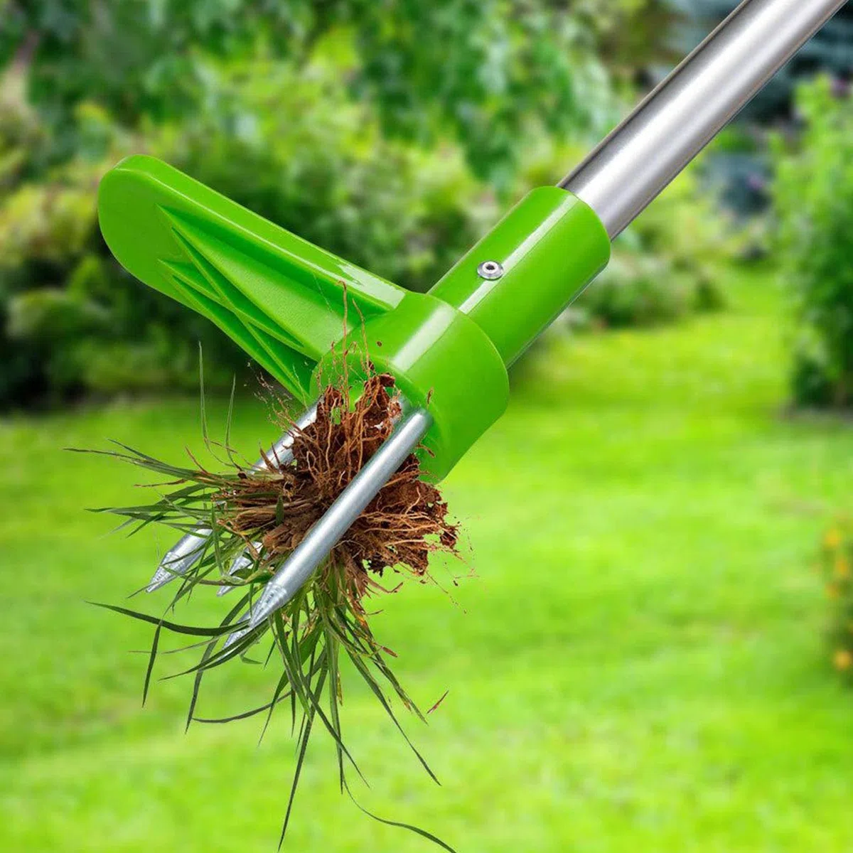 Diserbante per erbacce in piedi con pedale, strumento di rimozione delle radici regolabile con manico lungo per denti di leone, erbacce da giardino