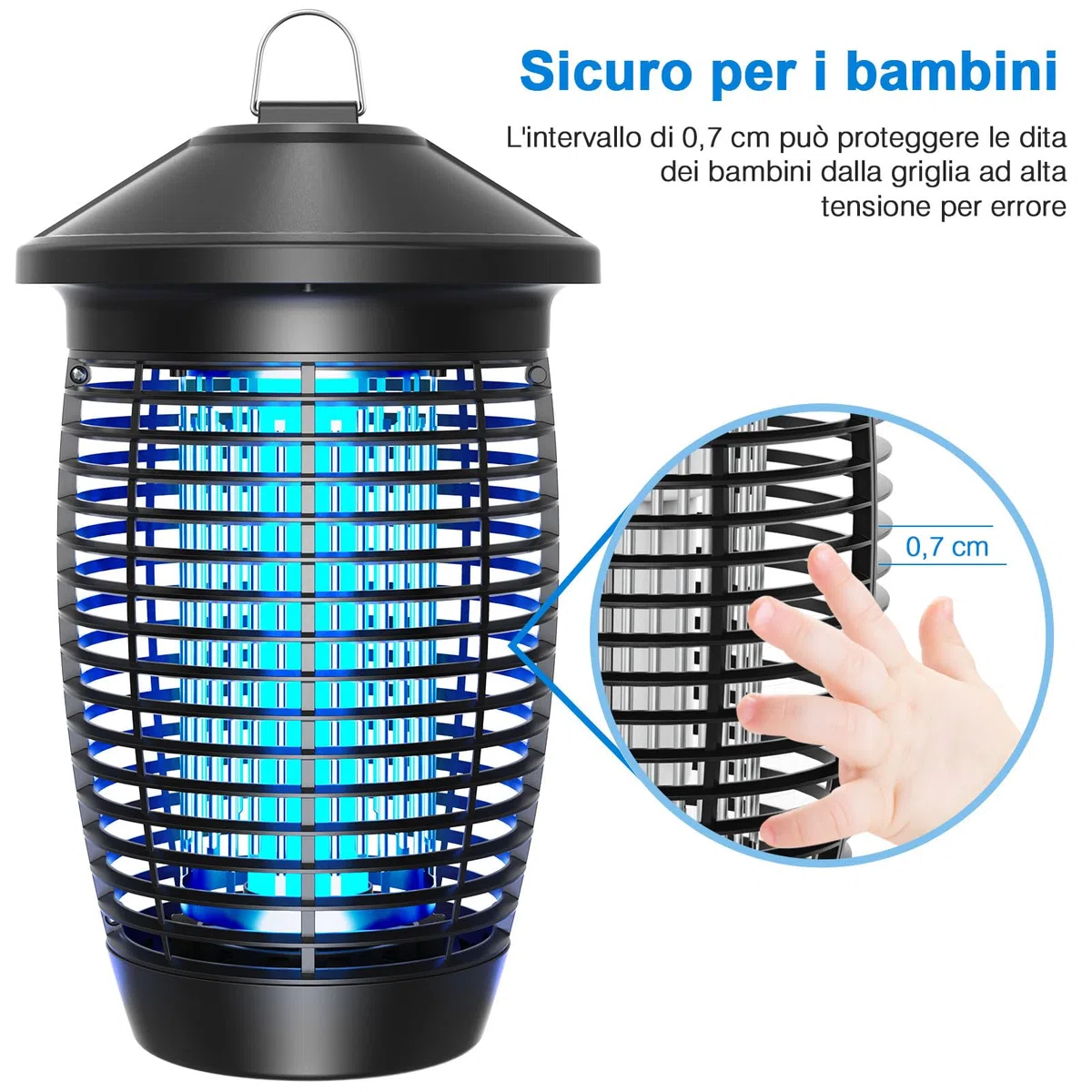 PALONE Lampada Antizanzare Elettrica 20 W 4500 V Ultimi Modelli UV Uccisione Mosca Elettrico Repellente Efficace Portata 100 m² per repellente zanzare, Mites, mosche, insetti